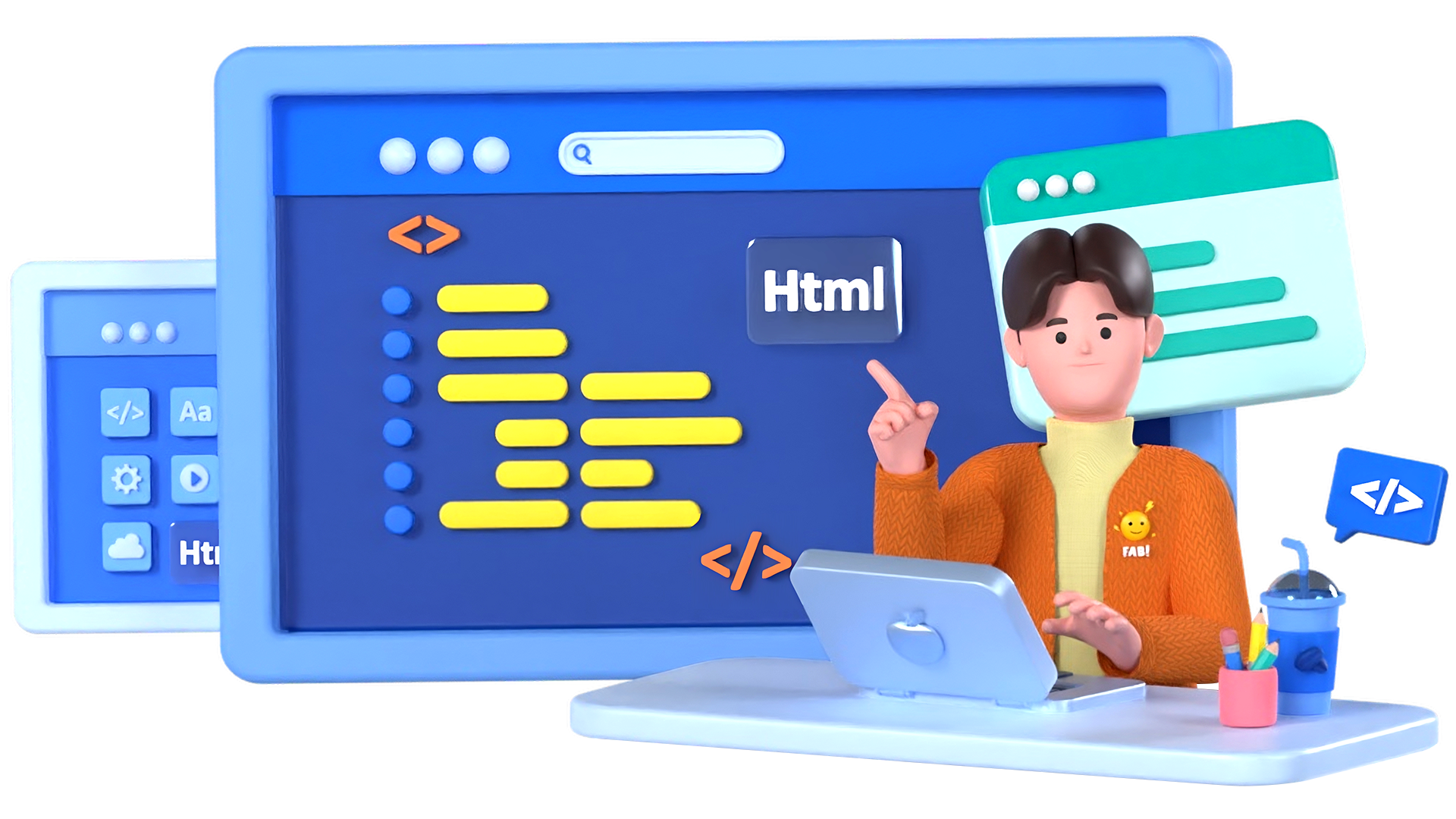 a guy doing html
